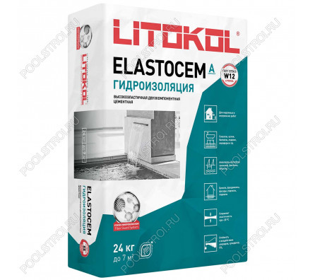 Гидроизоляция ELASTOCEM (А+B) сухой компонент A (мешок) 24 кг