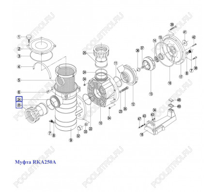 Муфта насоса Kripsol 90мм КА/КАР - RKA250.A/ RBH0015.00R (RPUM2425.01R)