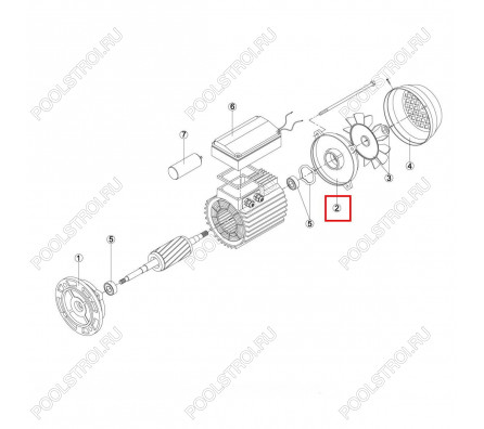 Крышка задняя эл. двигателя насоса (MEC 71) M3 (RMOT0002.02R/ RBM1020.23R)
